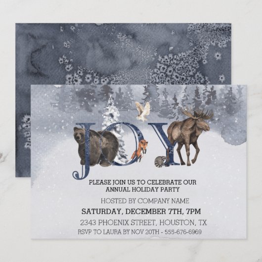 JOY Woodland kerstfeestay Company Corporate Kaart (Voorkant / Achterkant)