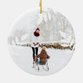 Joy Woodland Winter Wonderland Forest Fox Fox Keramisch Ornament (Achterkant)