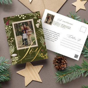 Joy Woodsy Waterverf Paddestoel Familie Fotostempe Folie Feestdagen Briefkaart