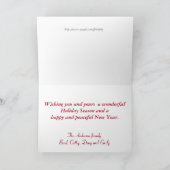 JOY Word Art in Fuchsia Roze en Blauwgroen Groen Feestdagen Kaart (Binnen)