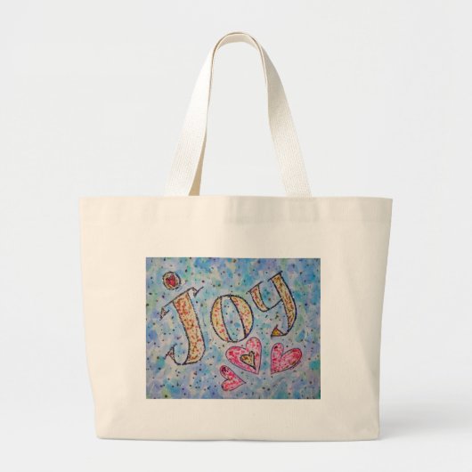 Joy Word Roze Harten Art Canvas tas (Voorkant)