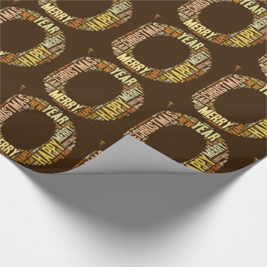 JOY Wordcloud Kerstmis Cadeaupapier (Hoek)