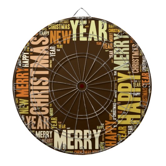 JOY Wordcloud Kerstmis Dartbord (Voorkant)
