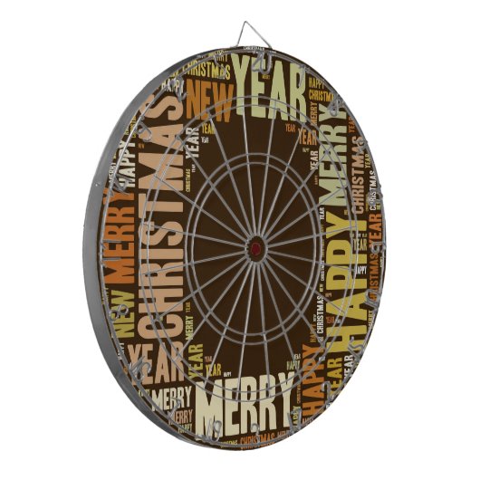 JOY Wordcloud Kerstmis Dartbord (Voorkant Links)