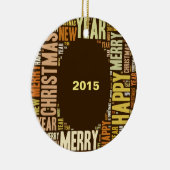 JOY Wordcloud Kerstmis Keramisch Ornament (Rechts)