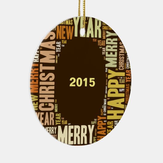 JOY Wordcloud Kerstmis Keramisch Ornament (Rechts)