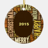 JOY Wordcloud Kerstmis Keramisch Ornament (Voorkant)