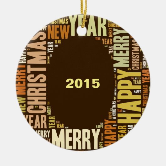 JOY Wordcloud Kerstmis Keramisch Ornament (Voorkant)