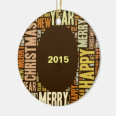 JOY Wordcloud Kerstmis Keramisch Ornament (Links)