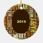JOY Wordcloud Kerstmis Keramisch Ornament (Achterkant)