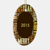 JOY Wordcloud Kerstmis Keramisch Ornament (Rechts)
