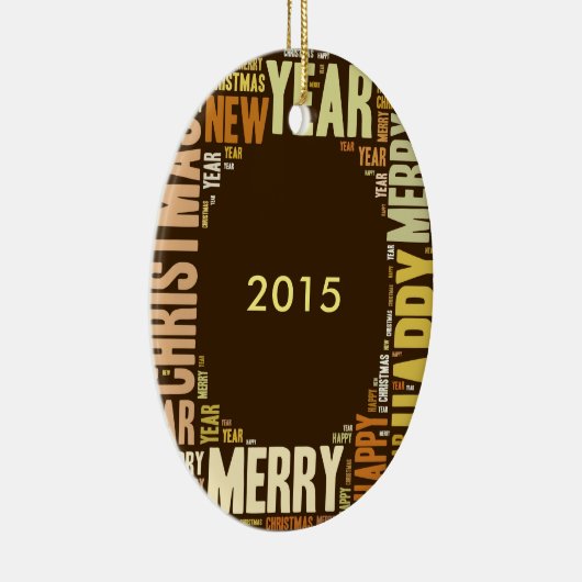 JOY Wordcloud Kerstmis Keramisch Ornament (Rechts)