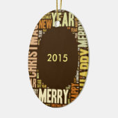JOY Wordcloud Kerstmis Keramisch Ornament (Links)