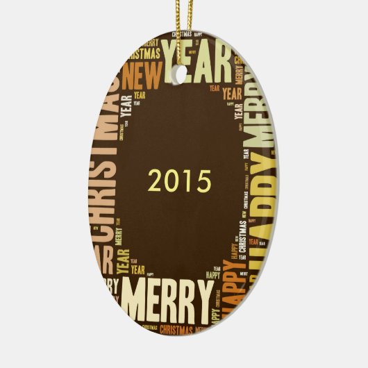 JOY Wordcloud Kerstmis Keramisch Ornament (Links)