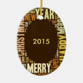 JOY Wordcloud Kerstmis Keramisch Ornament (Voorkant)