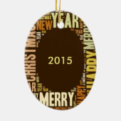 JOY Wordcloud Kerstmis Keramisch Ornament (Achterkant)