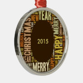 JOY Wordcloud Kerstmis Metalen Ornament (Rechts)