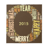 JOY Wordcloud Kerstmis Notitieblok (Voorkant)