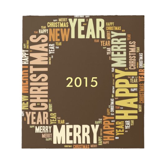 JOY Wordcloud Kerstmis Notitieblok (Voorkant)