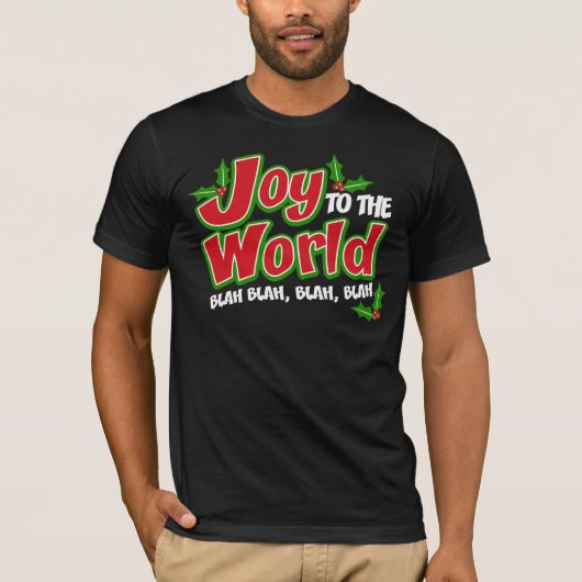 Joy World Blah Blah Dark Bella Canvas T-Shirt (Voorkant)