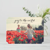 Joy World Kind Christmas Gepersonaliseerde vakanti Feestdagenkaart (Staand voorkant)