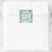 Joy World Religious Christmas Rustic Holiday Blauw Vierkante Sticker (Tas)