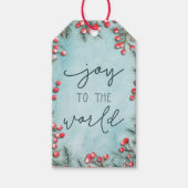 Joy World Waterverf Kerst Eenvoudige Blauwe Vakant Cadeaulabel (Voorkant)