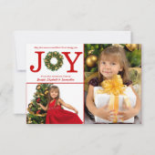 Joy Wreate 2 Foto's Red Stippen - 3 x 5 kerstkaart Kaart (Voorkant)
