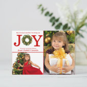 Joy Wreate 2 Foto's Red Stippen - 3 x 5 kerstkaart Kaart (Staand voorkant)