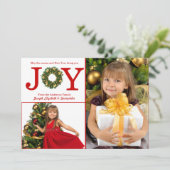 Joy Wreate 2 Foto's Red Stippen - kerstkaart (Staand voorkant)