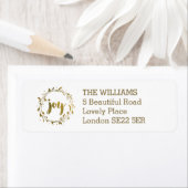 Joy Wreate-kerstterugzendadres label (Insitu)