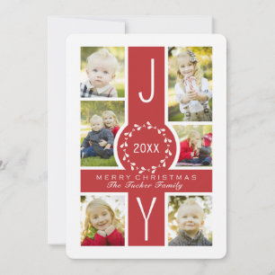 Joy Wreate Monogram kerstcollage-fotokaart Feestdagenkaart