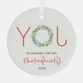 Joy Wreatest Our First Kerstmis als grootouders Glas Ornament (Achterkant)