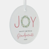 Joy Wreatest Our First Kerstmis als grootouders Glas Ornament (Voorkant Rechts)