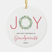 Joy Wreatest Our First Kerstmis als grootouders Keramisch Ornament (Voorkant)