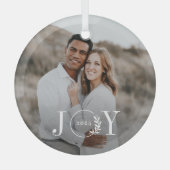 Joy Wreath Custom Fotokerstversiering Glas Ornament (Voorkant)