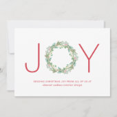 Joy Wreath Elegant Business kerst Feestdagenkaart (Voorkant)