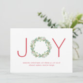 Joy Wreath Elegant Business kerst Feestdagenkaart (Staand voorkant)