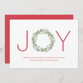 Joy Wreath Elegant Business kerst Feestdagenkaart (Voorkant / Achterkant)