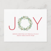 Joy Wreath Elegant Zakelijk Kerstmis Feestdagenkaart (Voorkant)
