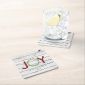 Joy Wreath Familie Kerstmis Kartonnen Onderzetters (Insitu)