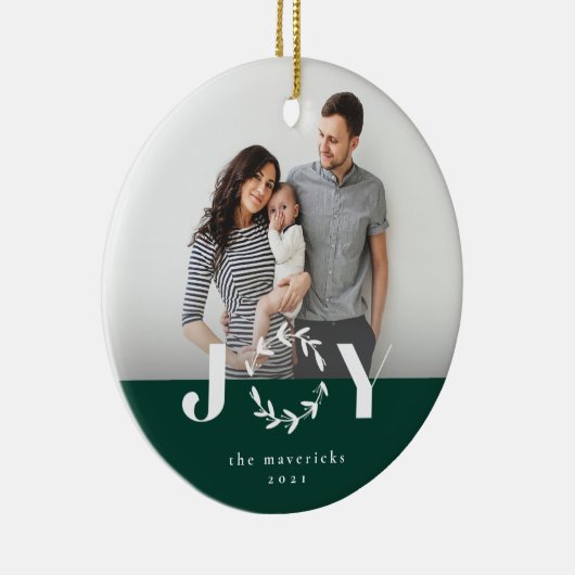 Joy Wreath-feestfoto-versiering Keramisch Ornament (Rechts)