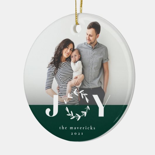 Joy Wreath-feestfoto-versiering Keramisch Ornament (Links)