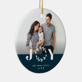 Joy Wreath-feestfoto-versiering Keramisch Ornament (Rechts)