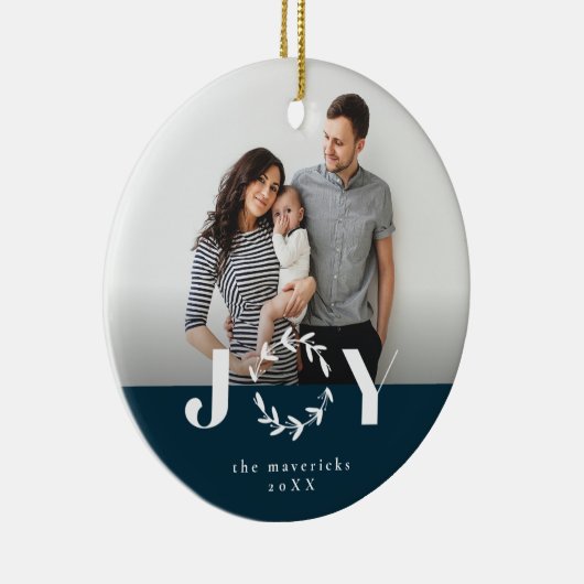 Joy Wreath-feestfoto-versiering Keramisch Ornament (Rechts)