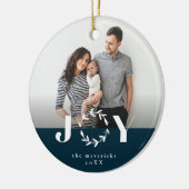 Joy Wreath-feestfoto-versiering Keramisch Ornament (Links)