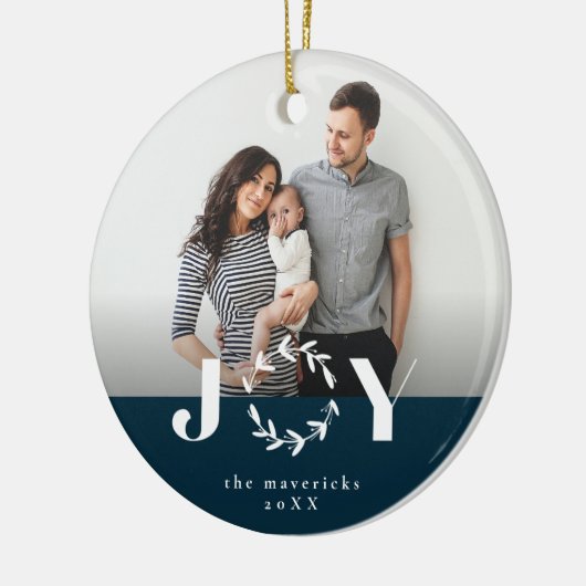 Joy Wreath-feestfoto-versiering Keramisch Ornament (Links)