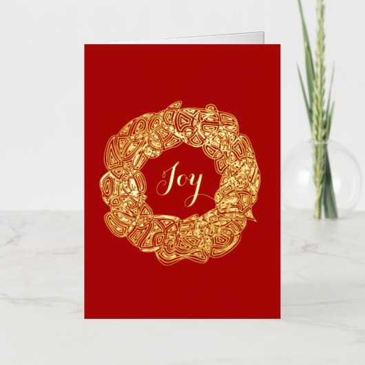 Joy Wreath Folie Wenskaart (Voorkant)