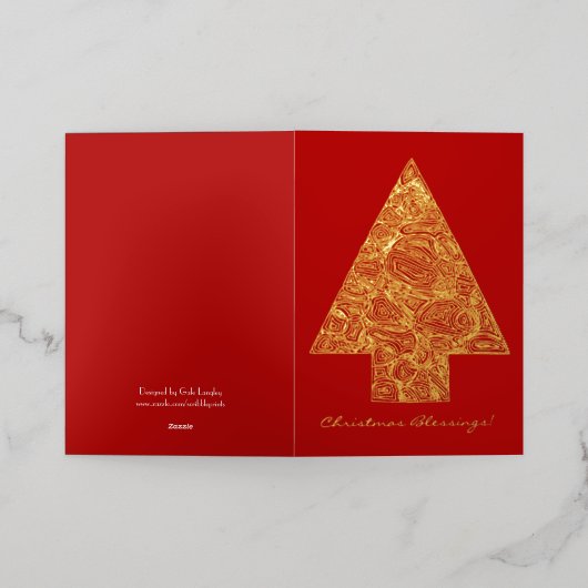 Joy Wreath Folie Wenskaart (Buiten Laag)