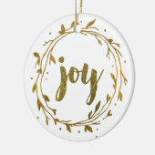 Joy Wreath Gold-kerstfamilie Keramisch Ornament (Links)
